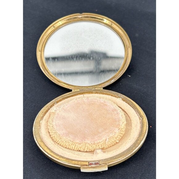 Stratton Compact Colorful Flower English Powder Makeup Mirror 3" Floral - Picture 9 of 10